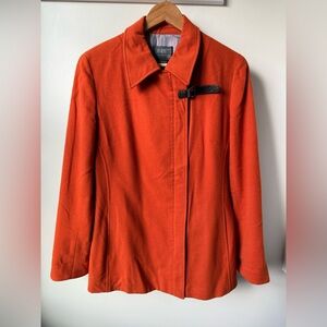LAFAYETTE 148 Zip Jacket Angora Wool Cashgora Luxury Soft Colorful Orange 8